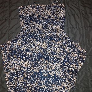 Navy and brown hi low dress